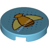 Деталь Лего Плитка Круглая 2 х 2 с Пчелой Цвет Умеренно-Лазурный