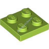 Деталь Лего Пластина 2 х 2 Цвет Лайм