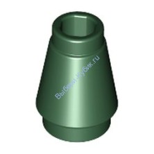 Деталь Лего Конус 1 х 1 С Верхним Пазом Цвет Темно-Зеленый