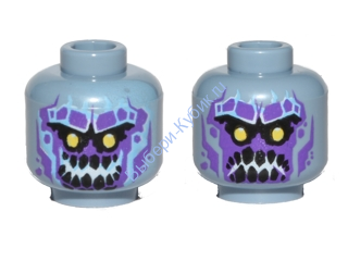 Деталь Лего Голова Минифигурки Двусторонняя Цвет Песочно-Голубой