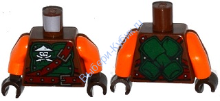 Деталь Лего Торс С Рисунком Цвет Темно-Зеленый