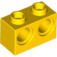 Деталь Лего Техник Кубик 1 х 2 С Отверстиями Цвет Желтый