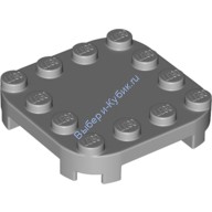 Деталь Лего Пластина 4 x 4 с закругленными углами и 4 ножками Цвет Светло-Серый
