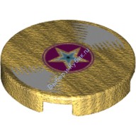 Деталь Лего Плитка Круглая 2 х 2 с Музыкальной Пластинкой Цвет Перламутрово-Золотой