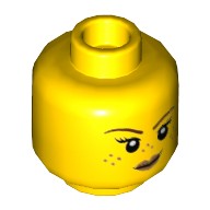 Деталь Лего Голова Минифигурки Двусторонняя Женская Цвет Желтый