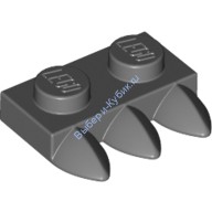 Деталь Лего Пластина 1 х 2 С 3 Зубами Цвет Темно-Серый