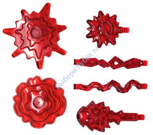 Деталь Лего Заклинания Магии 6 Штук В Упаковке (Мультипакет) Цвет Прозрачно-Красный