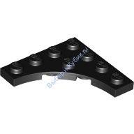 Деталь Лего Пластина Модифицированная 4 х 4 С Закругленным Вырезом Цвет Черный