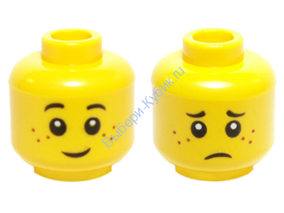 Деталь Лего Голова Минифигурки Двусторонняя Цвет Желтый
