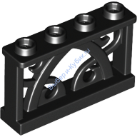 Деталь Лего Забор Декоративный 1 Х 4 Х 2 С 4 Штырьками Цвет Черный