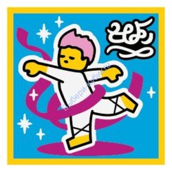 Деталь Лего Плитка 2 х 2 С Рисунком Цвет Желтый