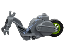 Деталь Лего База Мотоцикла С Маховиком С Задним Колесом И ЛАЙМ Диском Цвет Темно-Серый