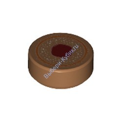 Деталь Лего Плитка Круглая 1 х 1 С Рисунком Цвет Карамельный