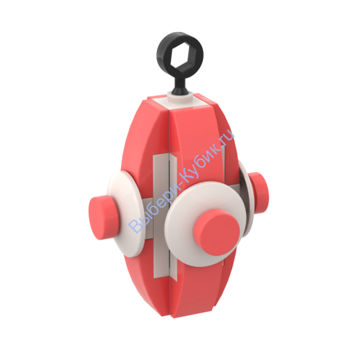 Набор деталей Лего ОТ Выбери Кубик Ёлочная Игрушка Сосулька Маленькая Коралловая