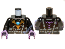 Деталь Лего Торс Минифигурки С Рисунком Цвет Черный