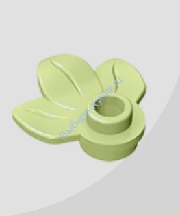 Деталь Аналог Совместимый С Лего Пластина Круглая 1 Х 1 С 3 Листьями Цвет Фисташковый