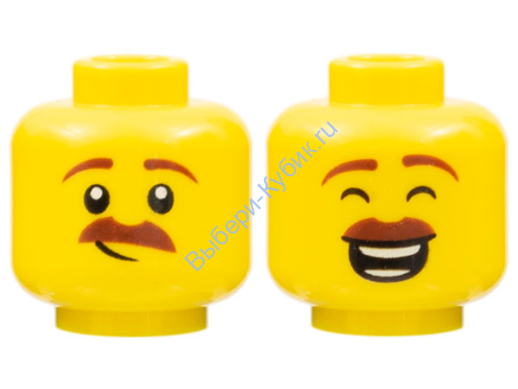 Деталь Лего Голова Минифигурки Двусторонняя Цвет Желтый