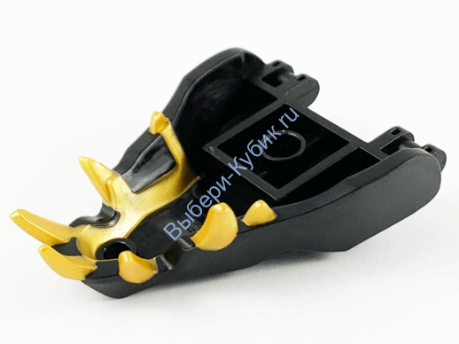 Деталь Лего Голова Дракона Ниндзяго Нижняя Челюсть С Золотыми Зубами Цвет Черный