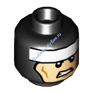 Деталь Лего Голова Минифигурки Двусторонняя Цвет Черный