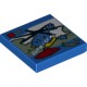 Деталь Лего Плитка 2 X 2 С Рисунком Lego Вертолета И Надписью 'City' Цвет Синий