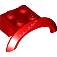 Деталь Лего Автомобильное Крыло 4 х 2 1/2 х 1 С Аркой Круглое Цвет Красный