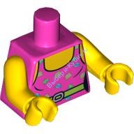 Б/У!!!! Деталь Лего Торс С Рисунком Цвет Темно-Розовый