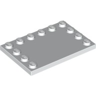 Деталь Лего Плитка Модифицированная 4 х 6 Со Штырьками По Краям Цвет Белый