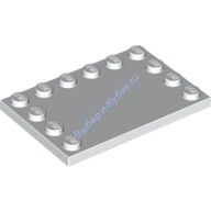 Деталь Лего Плитка Модифицированная 4 х 6 Со Штырьками По Краям Цвет Белый