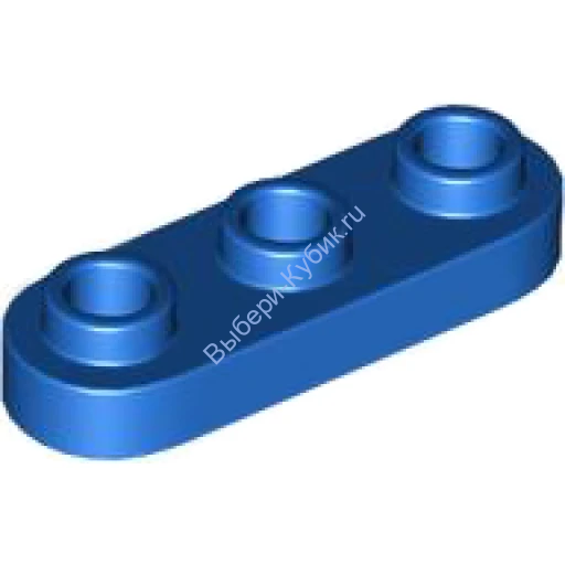 Деталь Лего Пластина 1 х 3 Круглая Цвет Синий