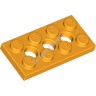 Деталь Лего Техник Пластина 2 х 4 С 3 Отверстиями Цвет Ярко-Светло-Оранжевый