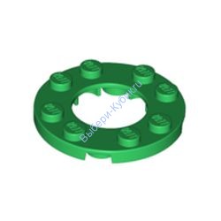 Деталь Лего Пластина Круглая 4 х 4 С 2 х 2 Отверстием Цвет Зеленый