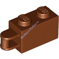Деталь Лего Кубик Модифицированный 1 х 2 С Ручкой Сбоку Цвет Коричневый