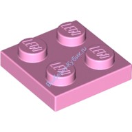 Деталь Лего Пластина 2 х 2 Цвет Ярко-Розовый