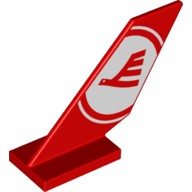 Деталь Лего Хвост Самолета С Рисунком Цвет Красный