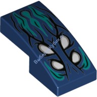 Деталь Лего Скос Изогнутый 2 х 1 Без Штырьков С Рисунком Цвет Темно-Синий