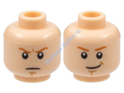 Деталь Лего Голова Минифигурки Obi-Wan Двухсторонняя Цвет Светло-Телесный
