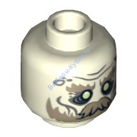 Деталь Лего Голова Минифигурки Двусторонняя Цвет Светящийся в Темноте Белый