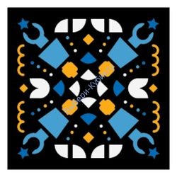 Деталь Лего Плитка 2 х 2 С Рисунком Цвет Черный