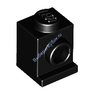 Деталь Аналог Совместимый С Лего Кубик Модифицированный 1 х 1 С Потайным Штырьком Цвет Черный