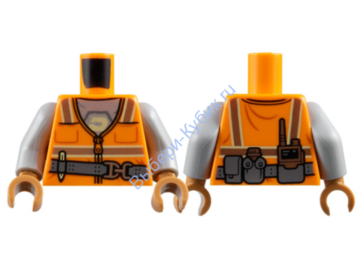 Деталь Лего Торс Минифигурки Цвет Оранжевый