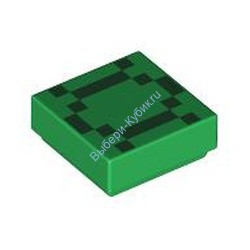 Деталь Лего Плитка 1 х 1 С Рисунком Цвет Зеленый