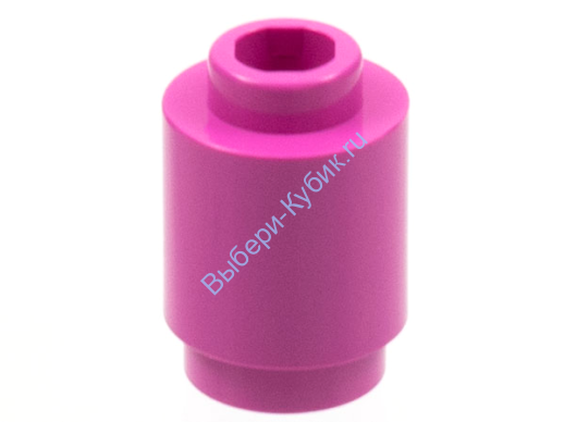 Деталь Лего Кубик Круглый 1 х 1 Открытый Штырек Цвет Темно-Розовый