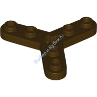 Деталь Лего Роторная Пластина 3 Лопасти С Гладкими Концами И 6 Штырьками (Пропеллер) Цвет Темно-Коричневый
