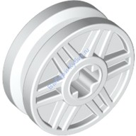 Деталь Лего Диск 18 Мм D х 8 Мм С Поддельными Болтами И Мелкими Спицами И Осевым Отверстием Цвет Белый