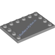 Деталь Лего Плитка Модифицированная 4 х 6 Со Штырьками По Краям Цвет Светло-Серый