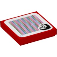 Деталь Лего Плитка 2 х 2 С Рисунком Цвет Красный