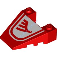 Деталь Лего Клин 4 х 4 с Рисунком Цвет Красный