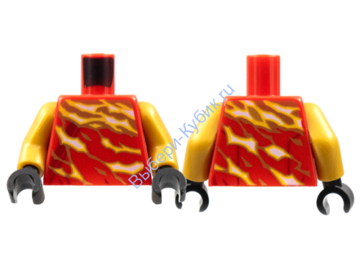 Деталь Лего Торс С Рисунком Цвет Красный