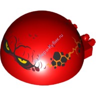 Деталь Лего Лобовое Стекло 6 х 6 х 3 Половина Сферы Со Сдвоенными Стопорными Пальцами С Рисунком Цвет Красный