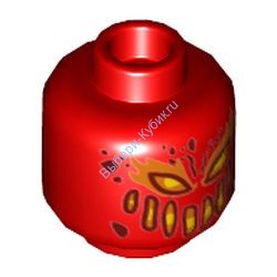 Деталь Лего Голова Минифигурки Двусторонняя Цвет Красный